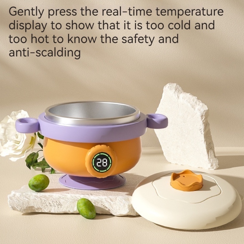 Bát Ăn Giữ Nhiệt Bằng Thép Không Gỉ 316 400ml Có Màn Hình Hiển Thị Nhiệt Độ