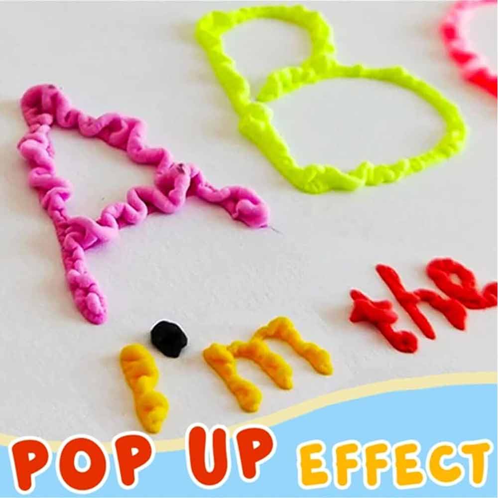 Magic puffing 3D art pen puff effect 3D art project - ink fluffy like popcorn