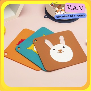 Miếng lót nồi hình vuông hình tròn cách nhiệt chống trơn trượt 15 x 15 cm