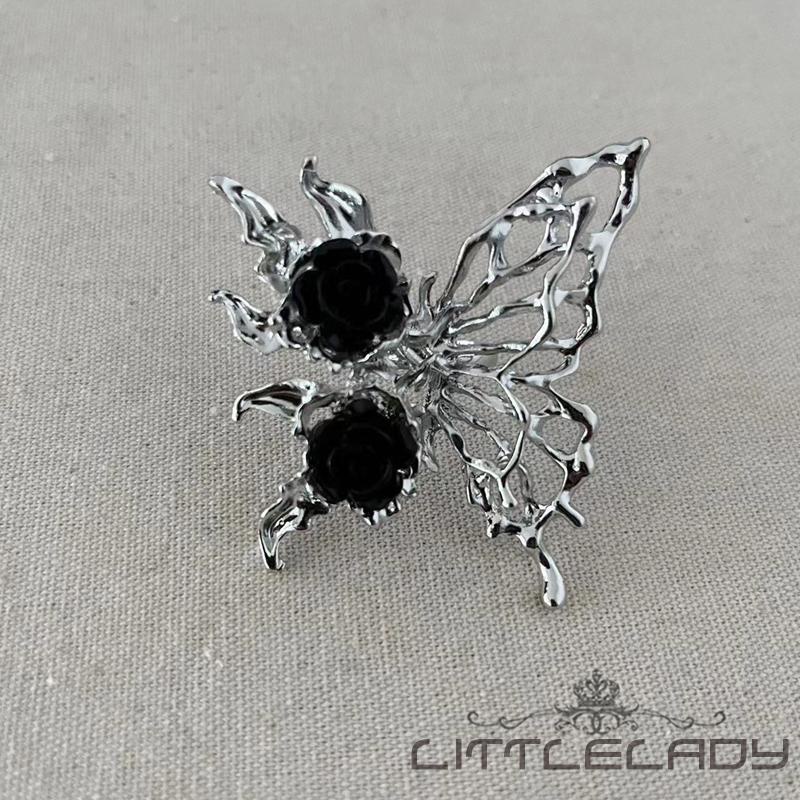 Ltl-nhẫn Hoa Hồng Lớn Hình Bướm Dễ Thương Có Thể Điều Chỉnh Kỷ Niệm Trang Sức Kỷ Niệm Lý Tưởng Thời Trang Nữ