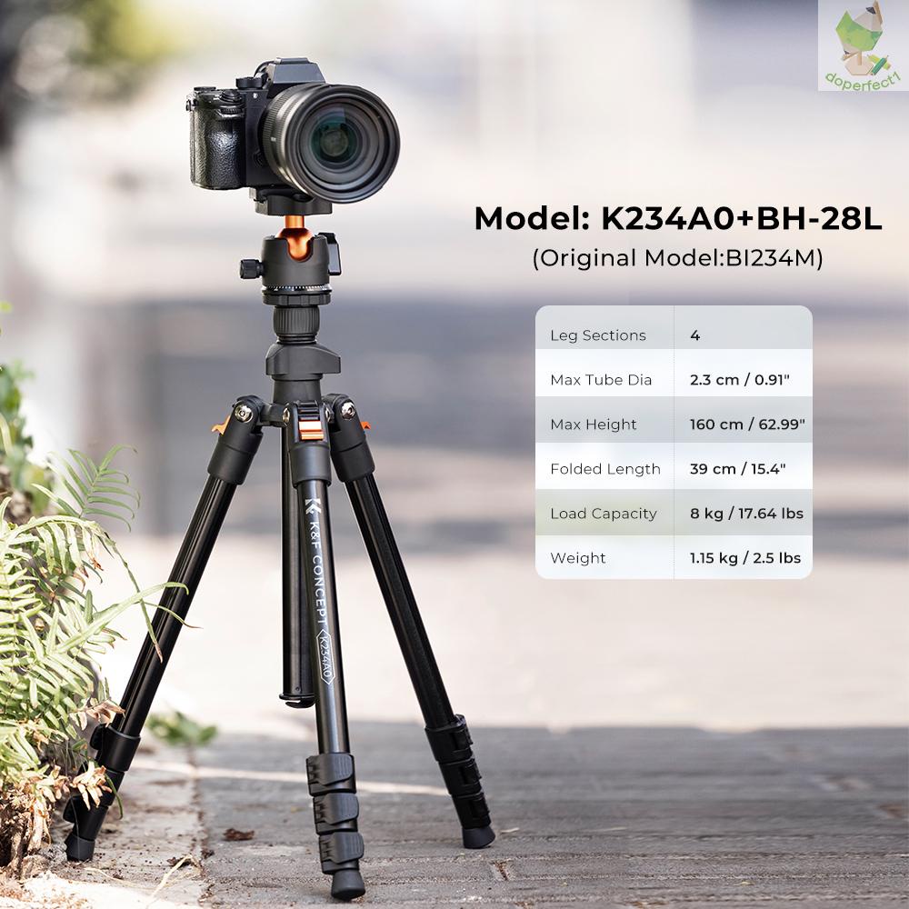 Giá Đỡ Ba Chân Bằng Hợp Kim Nhôm k & f Kích Thước 160cm / 62.99 max. Phụ Kiện Tải Trọng 8kg / 17.64lbs Góc Thấp came-1120