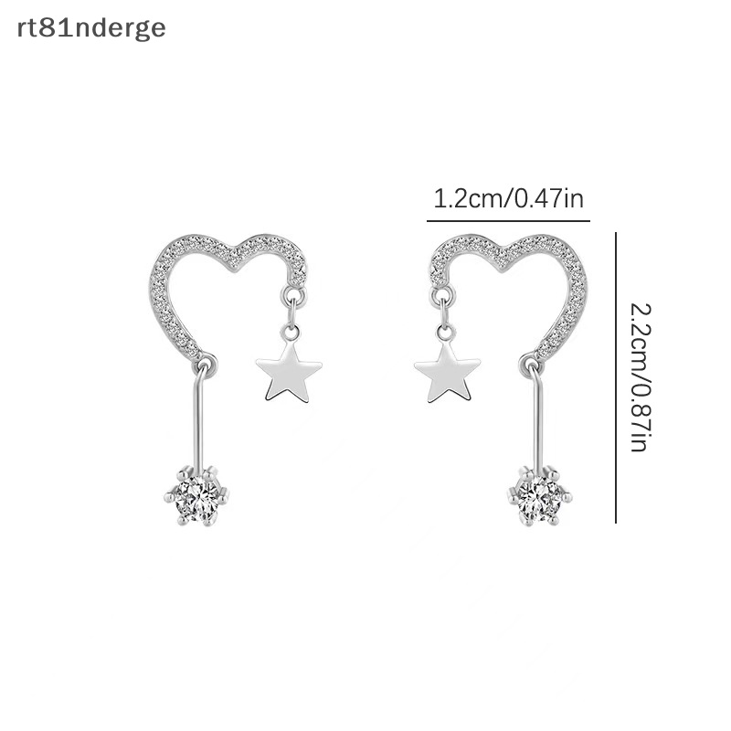 Ge Bông Tai Đính Đá zircon Hình Ngôi Sao Trái Tim Cá Tính Tinh Tế Thời Trang Dự Tiệc Cho Nữ n