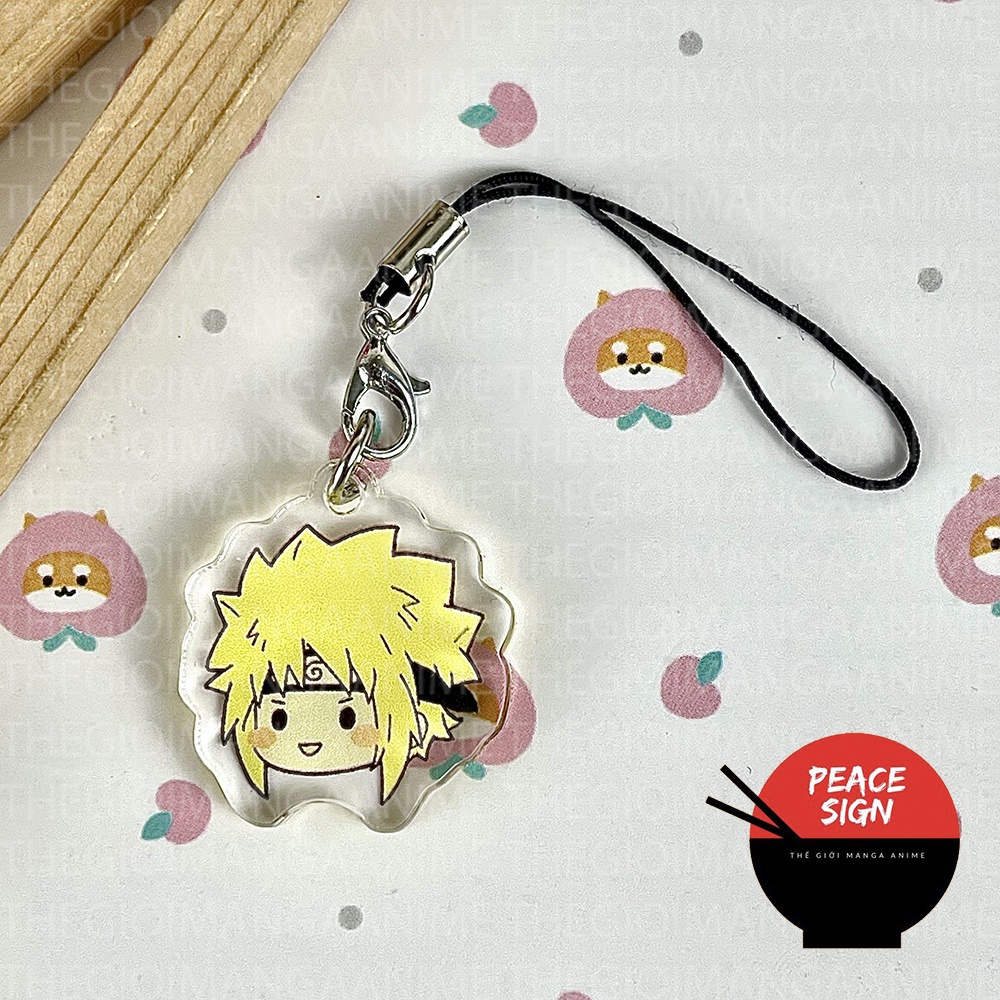 Móc dây treo điện thoại IN HÌNH NARUTO SHIPPUDEN ver FACE CHIBI mica trong acrylic móc khóa trang trí