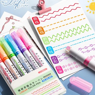 Mới set 6 bút dạ quang nhiều màu sáng tạo