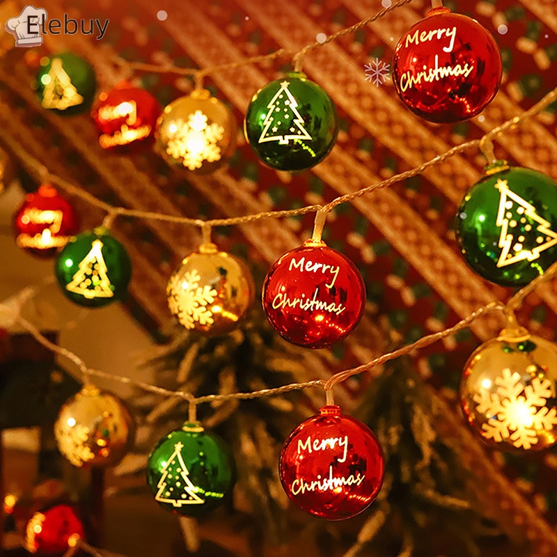 Dây Đèn led 1.5m Hình Bóng Tròn Ngôi Sao Chống Nước Trang Trí Cây Thông Noel