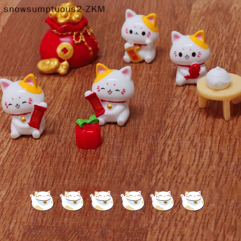 1 Mô Hình Mèo May Mắn # 2024 cny # Bằng Nhựa resin Trang Trí Tiểu Cảnh