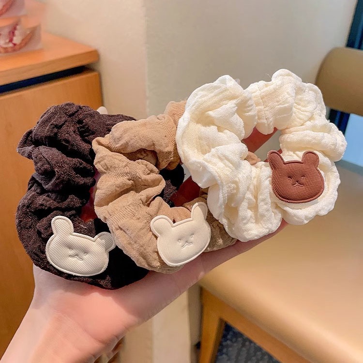 Dây Cột Tóc Đuôi Ngựa Bằng Vải Bông Mềm Co Giãn Dễ Thương Phong Cách Hàn Quốc