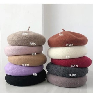 Mũ beret len phong cách thời trang thu đông hàn quốc cho nữ
