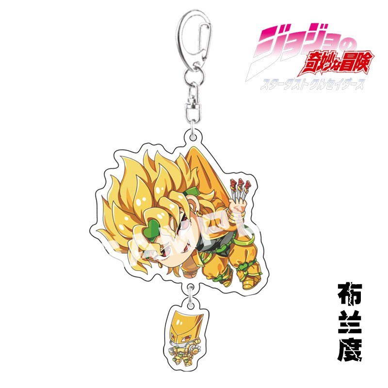 Móc khoá Anime Jojo's Bizarre Adventure Joseph Jotaro Yoshikage Rohan Phụ kiện trang trí chibi cute