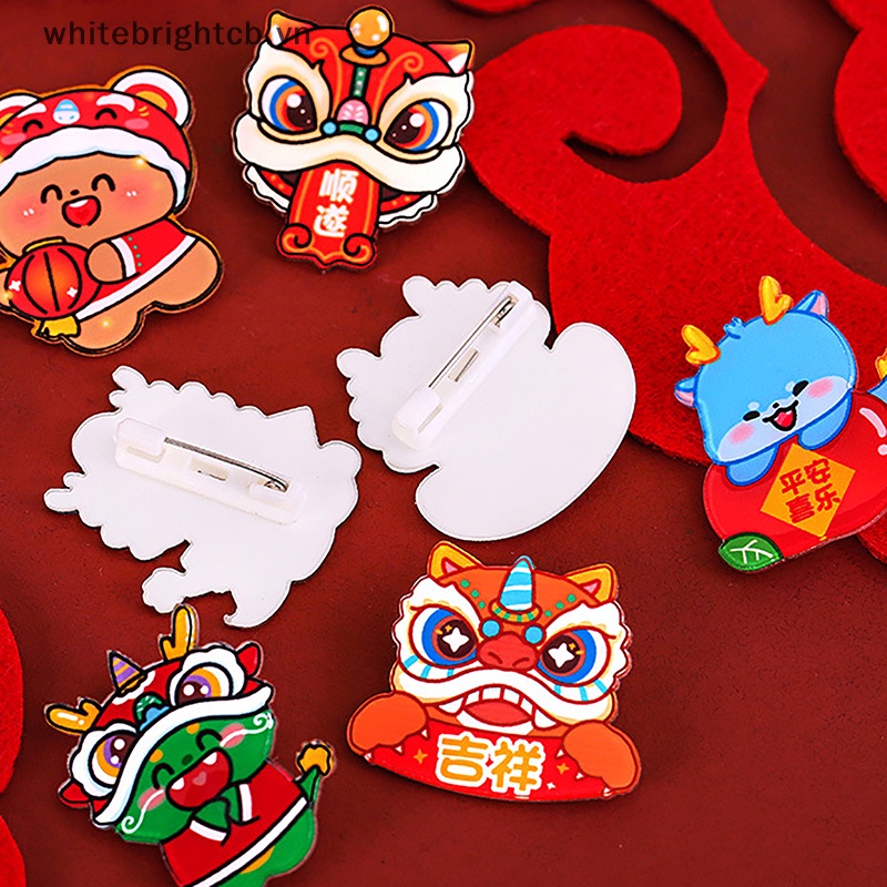 / / Cny Trang Trí / / Trâm Cài Áo Bằng acrylic Hình Rồng Hoạt Hình Năm Mới Phong Cách Trung Hoa Sáng Tạo
