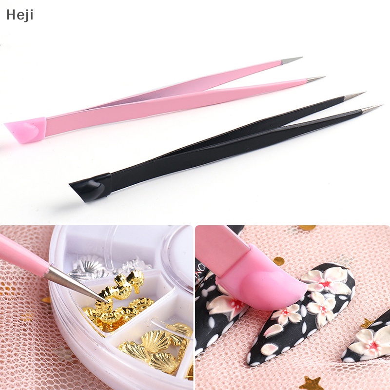 Nhíp Hai Đầu Bằng Silicon Đính Đá Trang Trí Móng Tay Nghệ Thuật