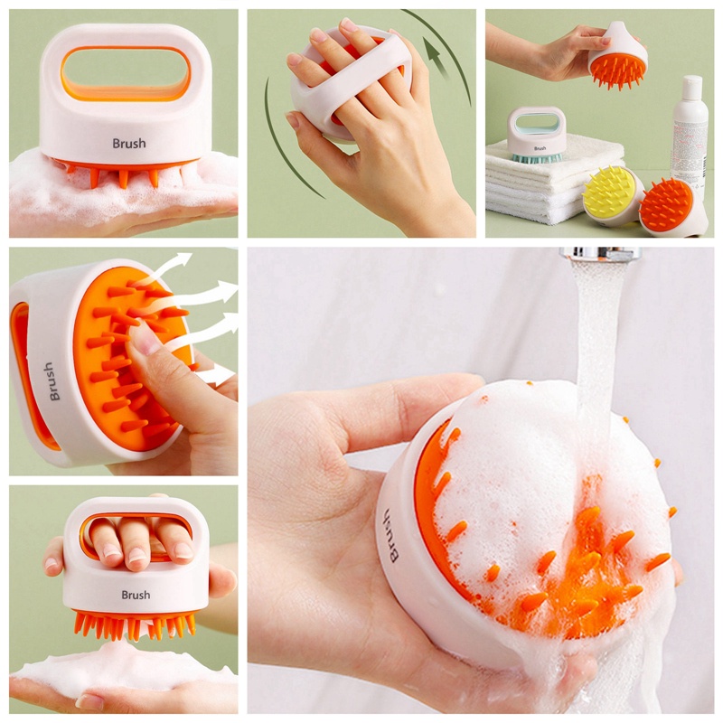 1 Lược silicone Chải Tóc Mát Xa Da Đầu Nhỏ Gọn Tiện Lợi