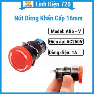 Nút dừng khẩn cấp 16mm ab6-v 250vac 1a, hạn chế rủi ro, dễ dàng sử dụng