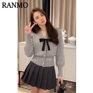 RANMO Áo Len áo khoác cardigan hàn quốc thời trang Fashion Korean WMY2390NYD 48Z231129