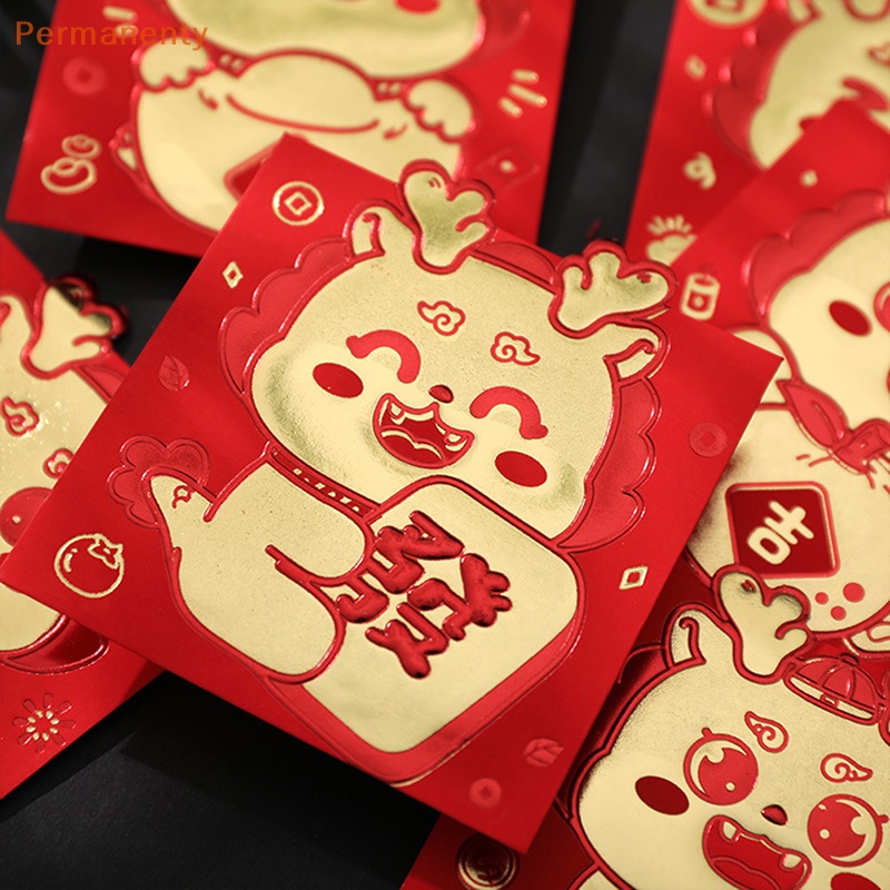 Set 6 Bao Lì Xì Hình Rồng Đỏ May Mắn Cho Năm Mới 2024