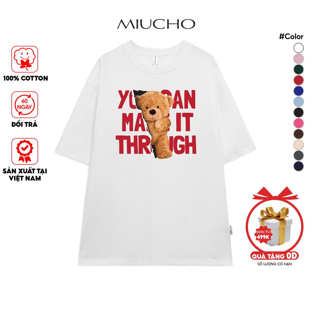 Áo phông nữ form rộng tay lỡ unisex đẹp chất vải cotton hàn quốc AT081 Miucho in hình