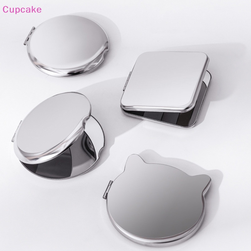 1 Gương Trang Điểm Cầm Tay Bằng Thép Không Gỉ Thiết Kế Hai Mặt Tiện Dụng