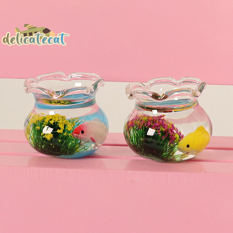 1 Mô Hình Bát Cá Thủy Tinh Thu Nhỏ Trang Trí Nhà Búp Bê
