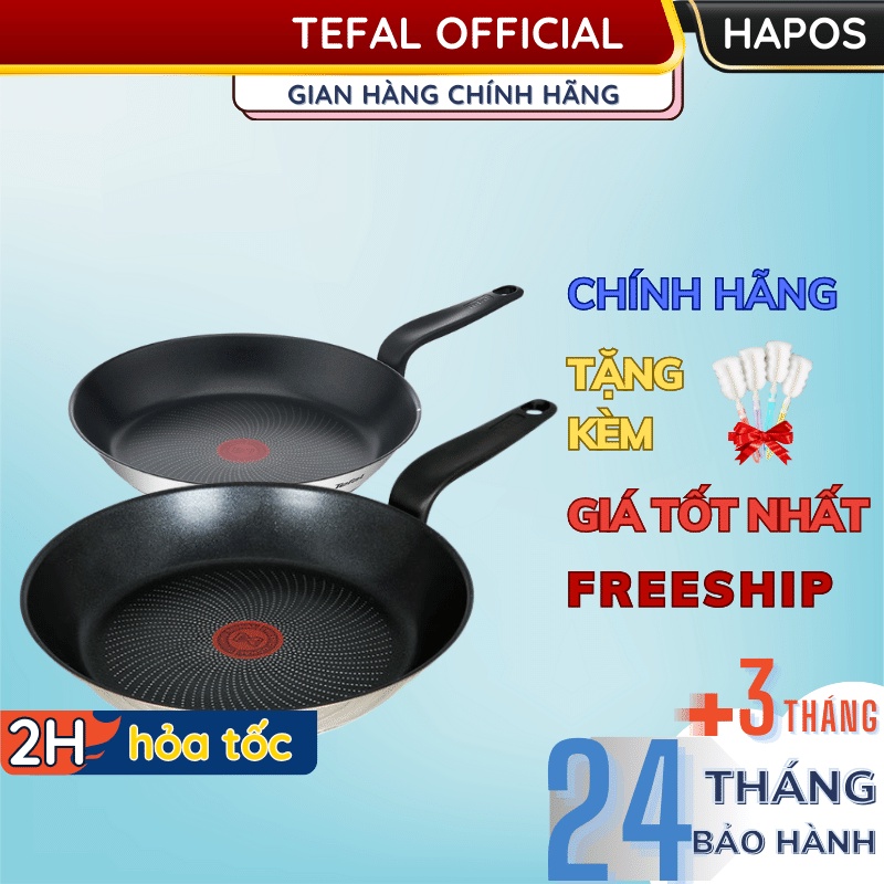 Chảo chiên Tefal Primary Titan chống dính bếp từ Chính hãng 20/24/26/28cm không kén bếp - HAPOS OFFICIAL
