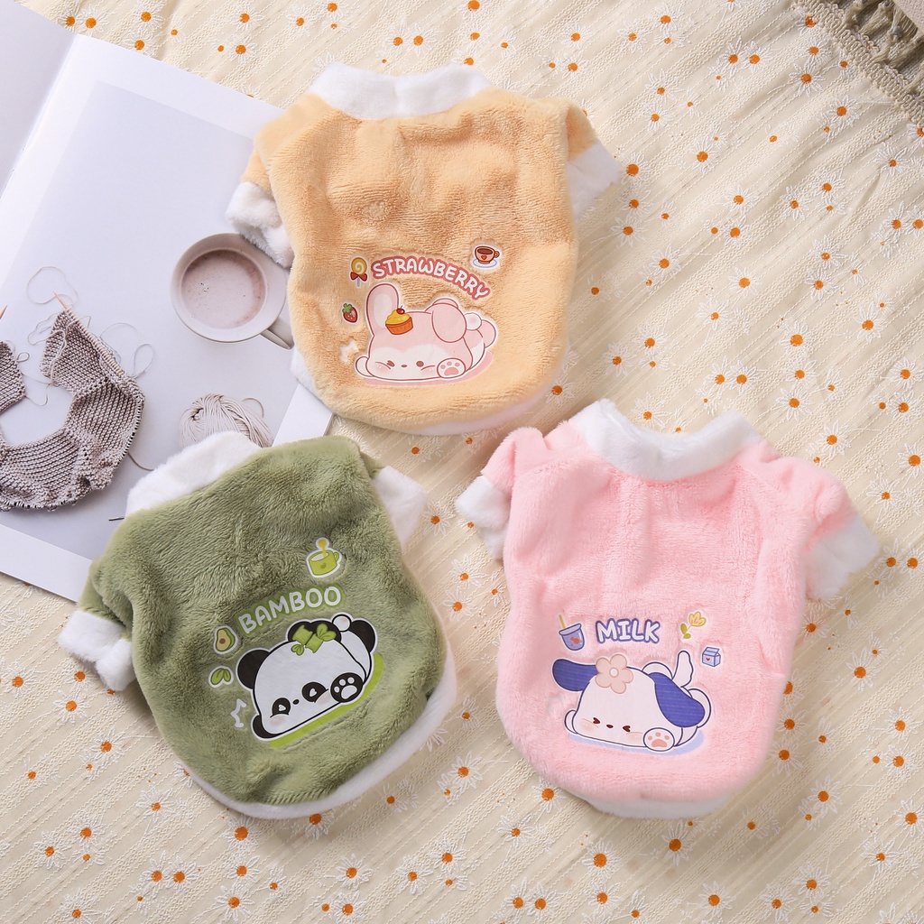 Áo Khoác Bông Giữ Ấm In Hình Động Vật Dễ Thương Cho Thú Cưng