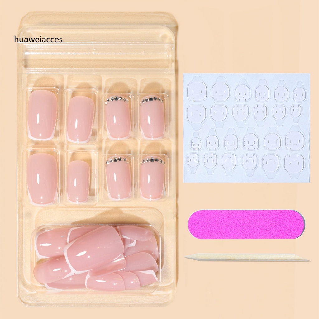 Bộ 24 Móng Tay Giả Bằng abs Chống Phai Màu Sắc Sống Động Kèm Keo Dán