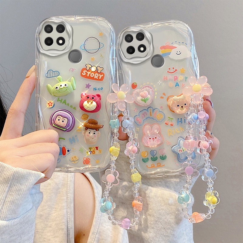 Ốp lưng Oppo A15 Ốp lưng Oppo A15S Ốp Điện Thoại Trong Suốt Đính Búp Bê Hoạt Hình Dễ Thương Cho oppo