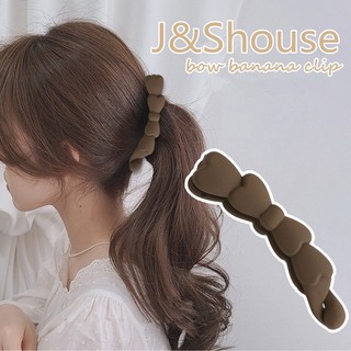 Kẹp chuối đơn giản đính nơ hàn quốc kf727