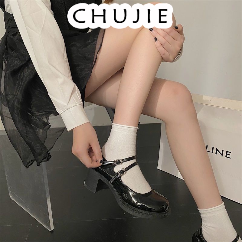 CHUJIE  giày búp bê giày cao gót quai ngang đế thoải mái thời trang tao nhã chất lượng ins Trendy fashion Stylish B25G05Q 36Z230909