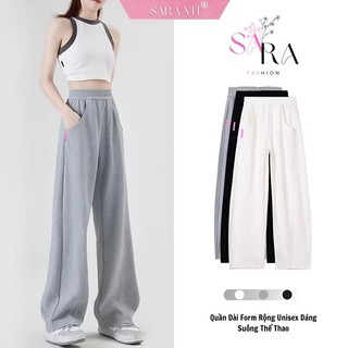 Quần Dài Form Rộng Unisex SARAVN Dáng Suông Thể Thao Hàng Cao Cấp Chất Nỉ Dày Dặn Mã TD058