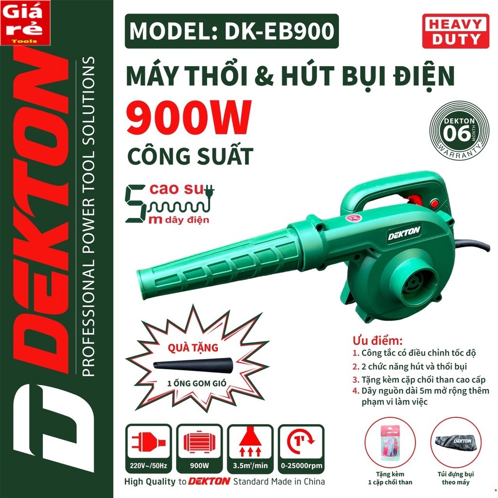 Máy thổi bụi và hút bụi DEKTON  DK-EB900 MẪU MỚI 2023 900W TOOLS GIÁ RẺ