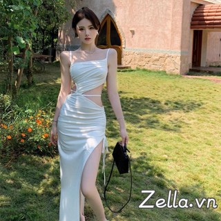 Đầm Dài Hai Dây Không Tay Màu Trơn Thời Trang Mùa Hè Cho Nữ