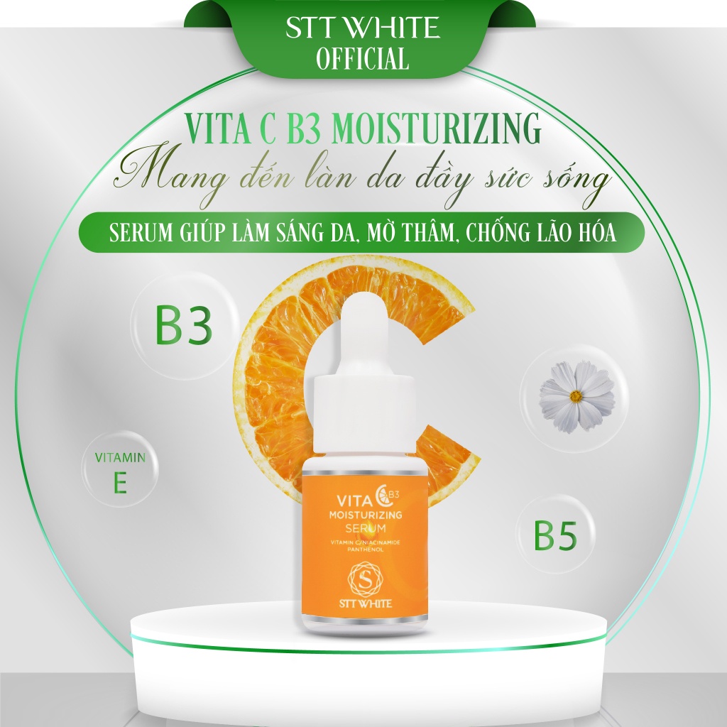 Serum dưỡng trắng da, mờ thâm - Vita C B3 Moisturizing Stt White 10ml