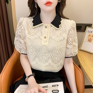 Áo thun tay ngắn phối ren thiết kế mới thời trang dành cho mùa hè