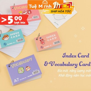 Tập thẻ Index Card Vocabulary học ngoại ngữ Toán hóa tiện lợi VPPTUEMINH, Thẻ ghi nhớ Klong