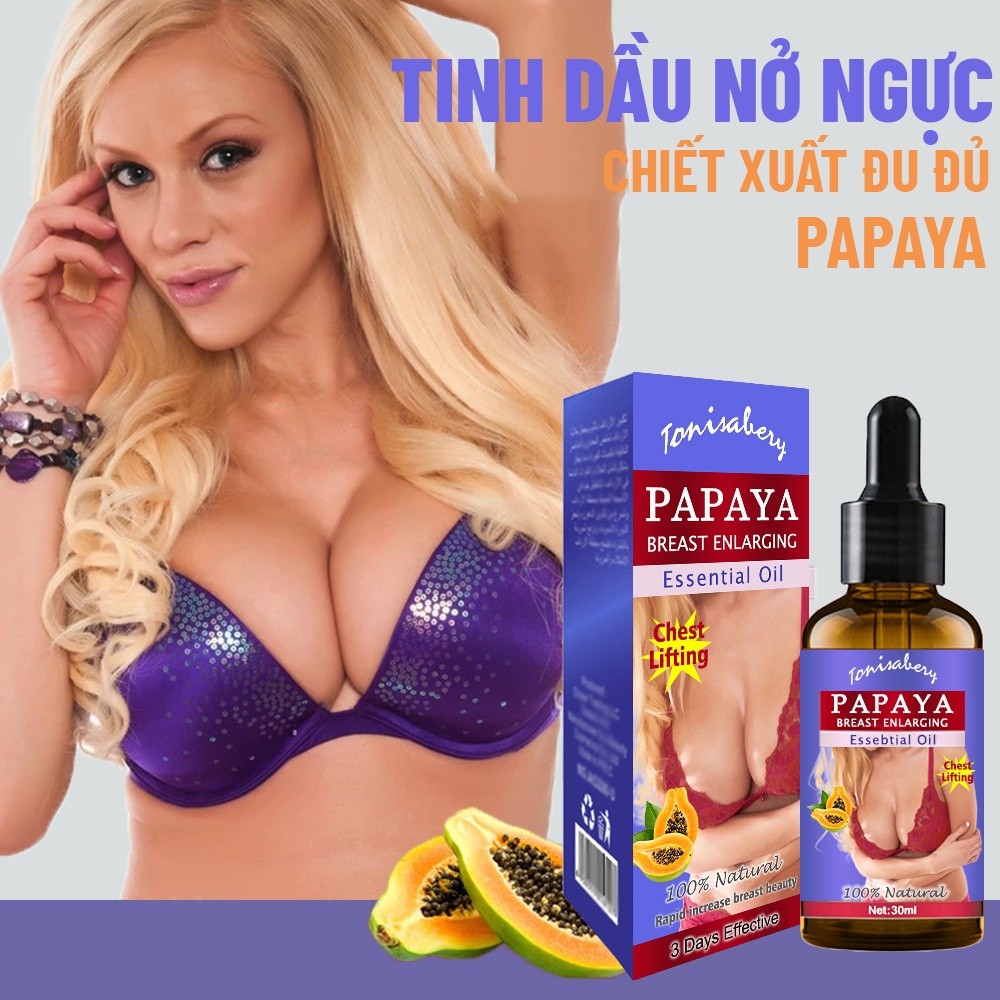 [Nở ngực sau 30 ngày] Tinh dầu nở ngực chiết xuất đủ đủ PAPAYA 30ml, cải thiện nở ngực hiệu quả, giú