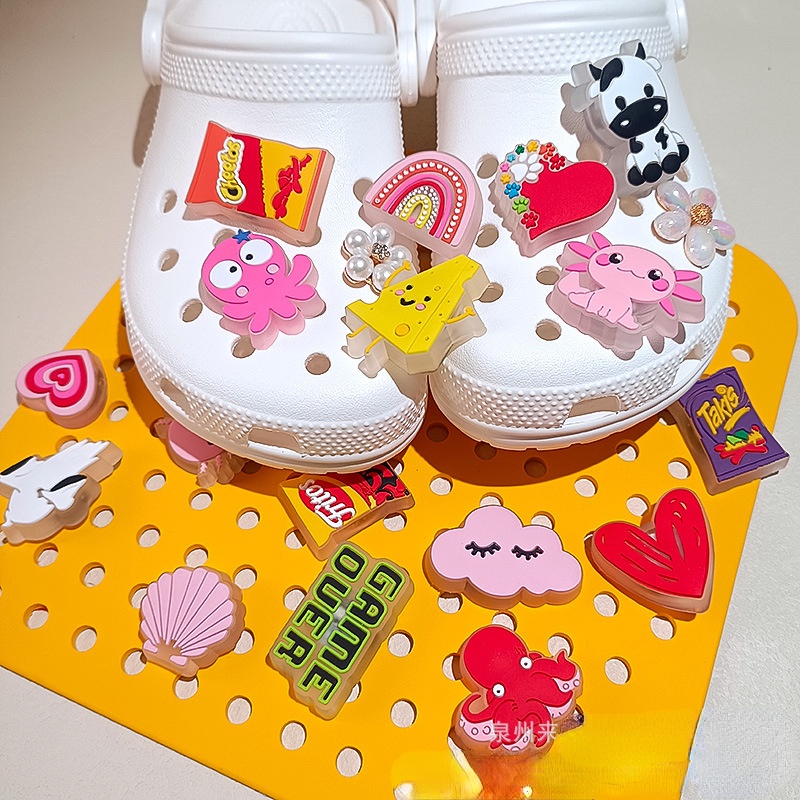 Dễ Thương Ghim Trang Trí Giày Trượt Patin Có Đèn led Phát Sáng Trong Bóng Tối Hình Mariojibitz Crocs charm squirtle