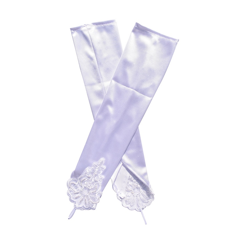 1 Đôi Găng Tay Ren Thêu Hoa 48cm Thời Trang