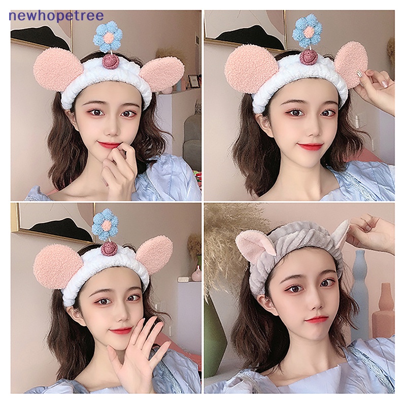 Novn Băng Đô Tai Mèo Bằng Lông Cừu San Hô Mềm Mại Ấm Áp Dành Cho Nữ Rửa Mặt / Trang Điểm