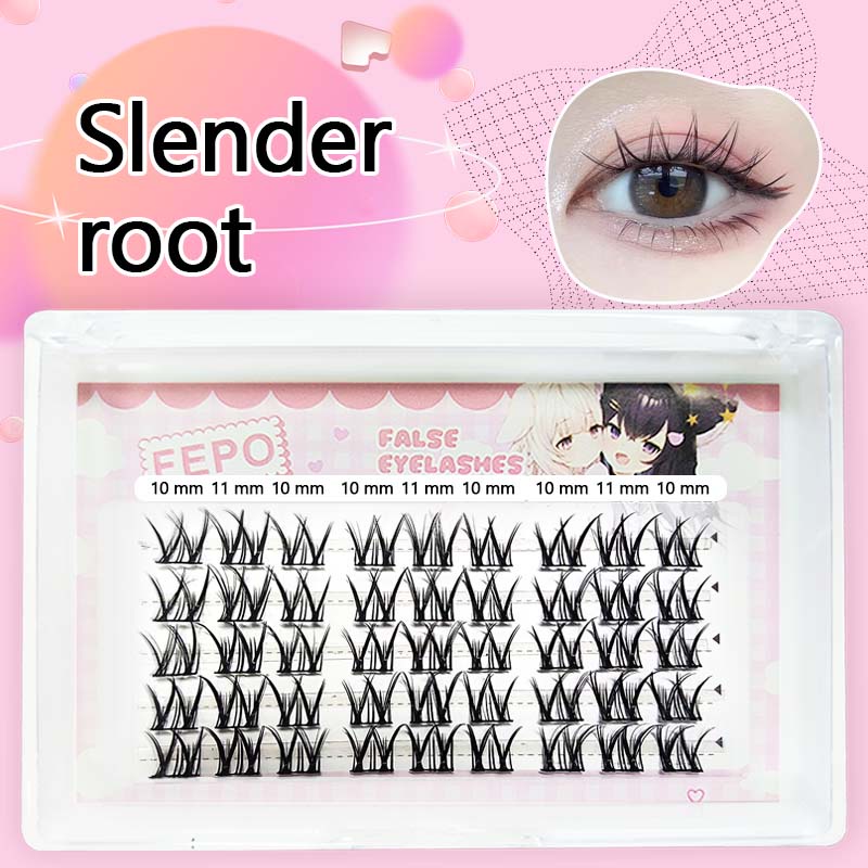 Lông mi giả Derf cong dày tự nhiên trang điểm kiểu Mỹ cho người mới bắt đầu 10mm-11mm E040