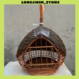 Lồng chim cu gáy lá thông lồng nuôi chim cu gáy chất liệu lợp lá thông dày và có lớp da 