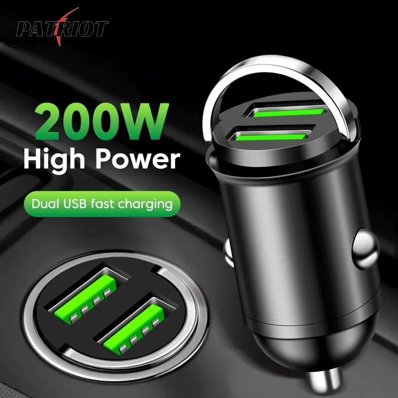 Củ Sạc Nhanh qc 3.0 / usb Kép 200w mini Vô Hình Dạng Vòng Kéo Cho Xe Hơi iphone sumsung