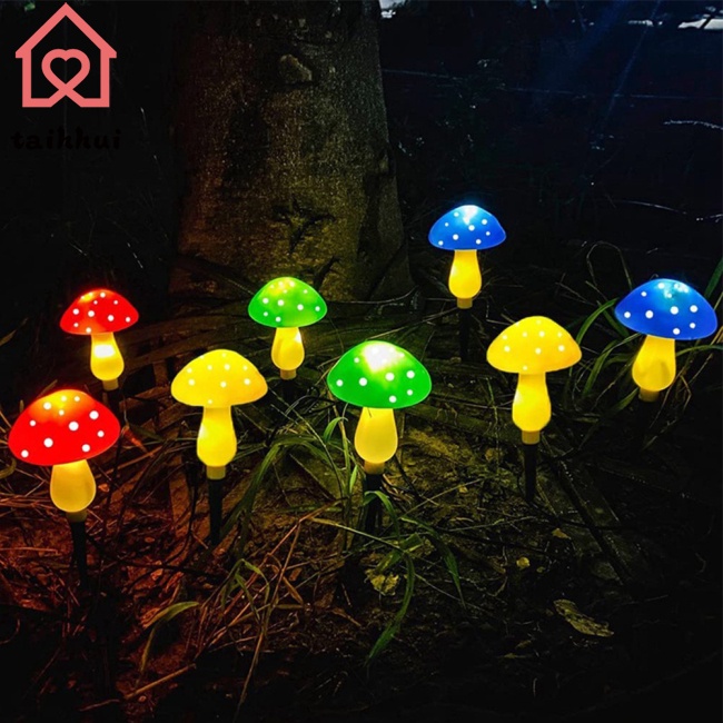 Dây Đèn led Hình Nấm Trang Trí Sân Vườn Sử Dụng Năng Lượng Mặt Trời