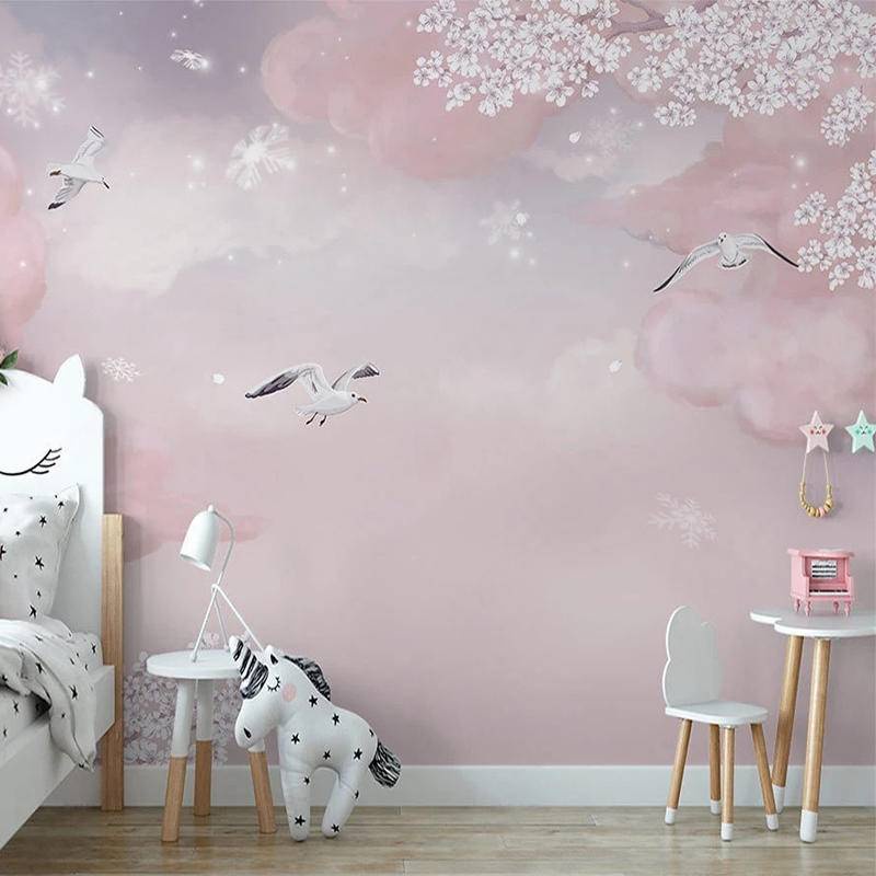 Giấy Dán Tường Tự Dính Họa Tiết Hoa Anh Đào Trang Trí Nhà Cửa