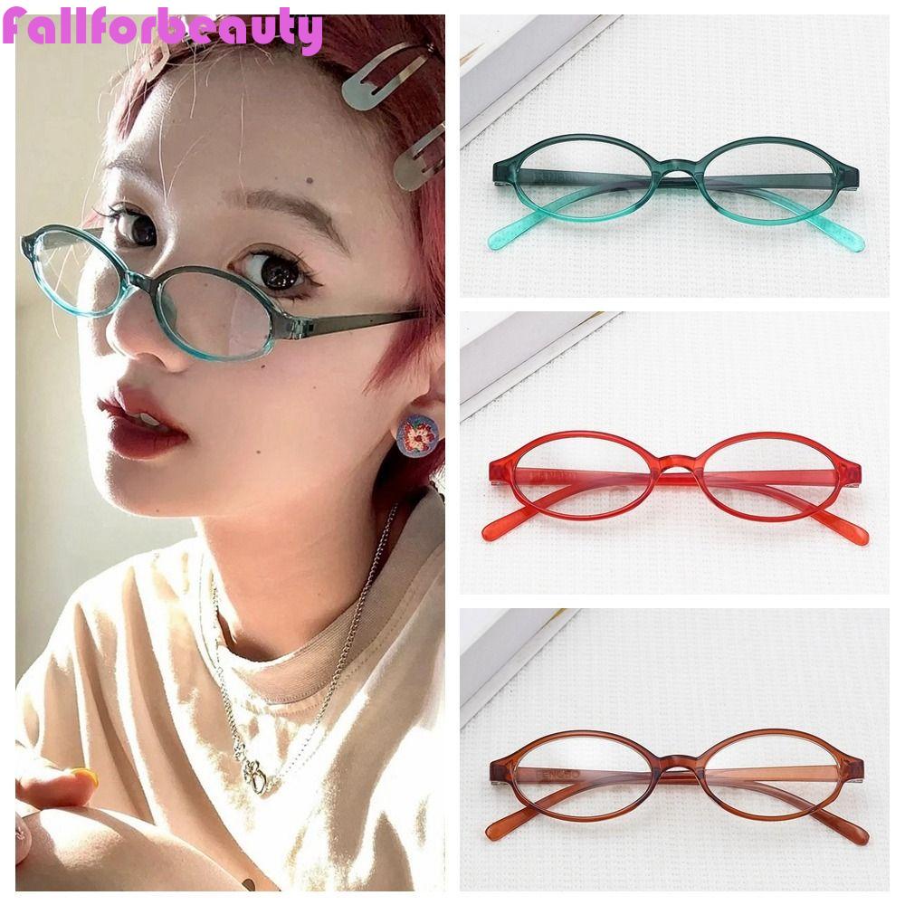 Fallforbeauty Mắt Kính Gọng oval Nhỏ pc Đơn Giản Phong Cách Hàn Quốc y2k Cho Nam