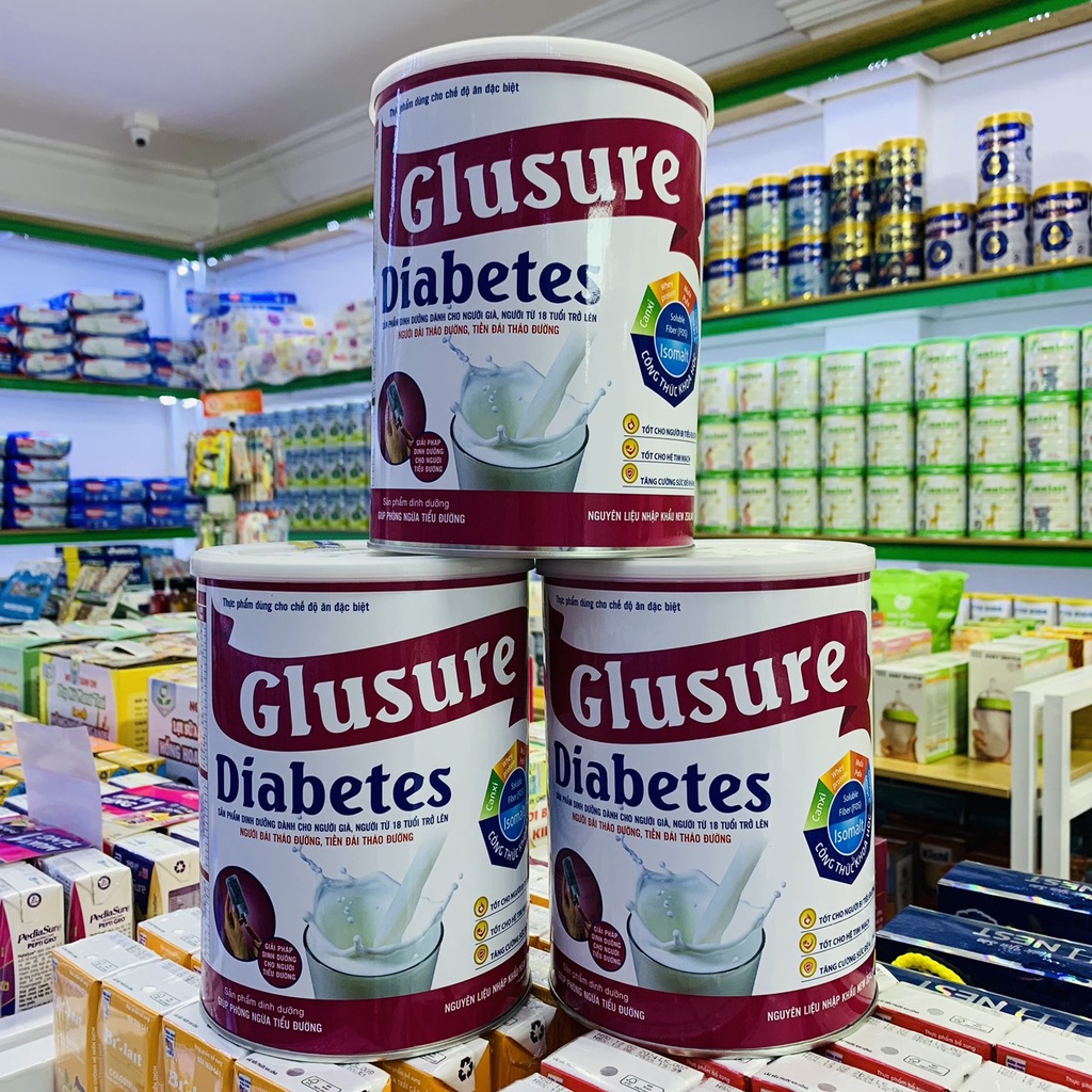 SỮA TIỂU ĐƯỜNG GLUSURE DIABETES 900G TĂNG CƯỜNG SỨC ĐỀ KHÁNG, TỐT CHO HỆ TIM MẠCH