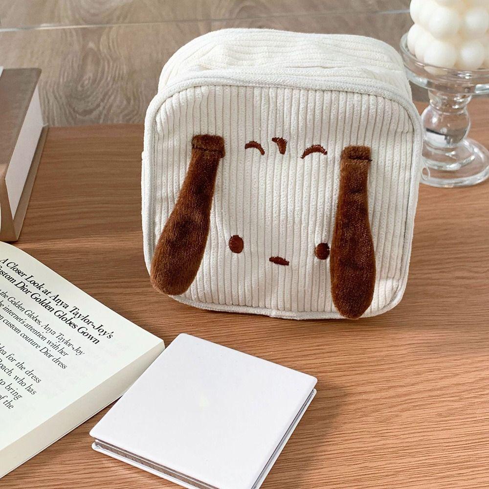 Pinou pochacco Túi Đựng Mỹ Phẩm / Tiền Xu / Bút Chì Hình Vuông Cỡ Lớn Chất Liệu Nhung Kẻ Thêu Họa Tiết Dễ Thương Cho Học Sinh