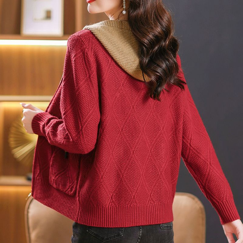 Áo Khoác Hoodie Có Khóa Kéo Dáng Rộng Phong Cách Mới Dành Cho Phụ Nữ Trung Niên