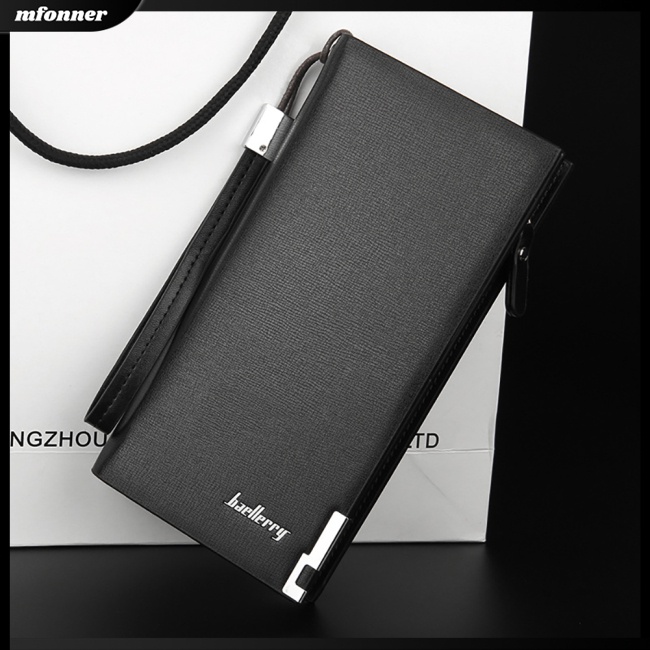 Ví Da pu Dài Đa Năng Có Khóa Kéo Thời Trang Cho Nam