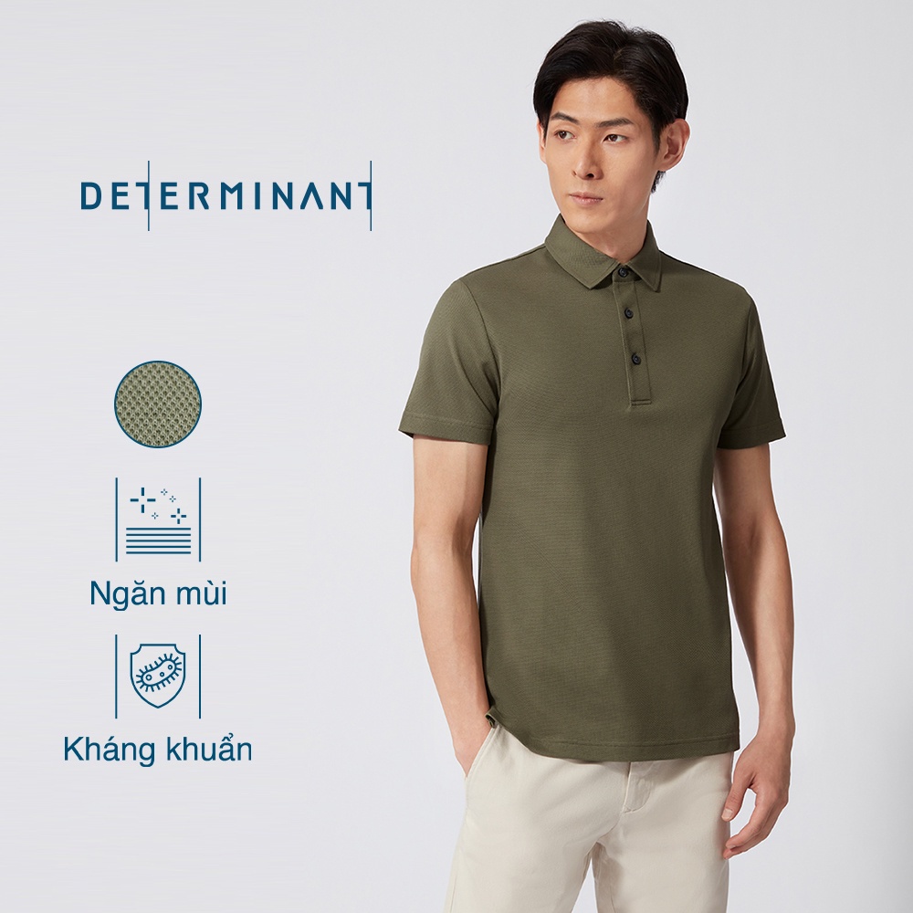 Áo thun nam Polo Cotton kháng khuẩn bền màu thương hiệu DETERMINANT OUTLET STORE - màu Xanh Olive [P02]