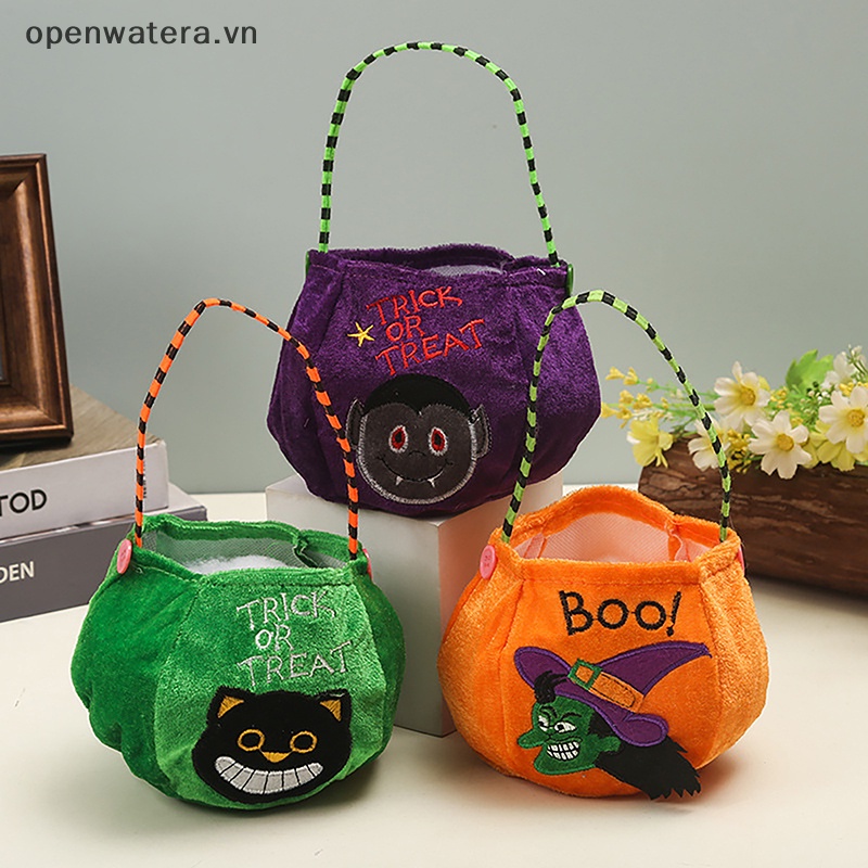 Túi Đựng Kẹo Hình Bí Ngô / Mèo Đen / Phù Thủy Trang Trí halloween 2023